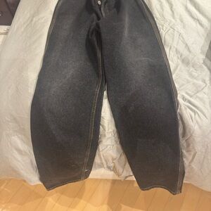 Loewe Relaxed Black Denim Jeans with Contrast Stitching